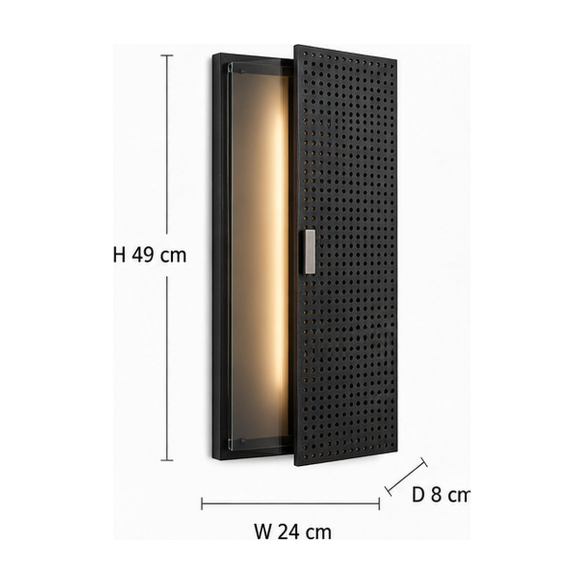 Applique Volet Coulissant – Lumière modulable en verre fumé