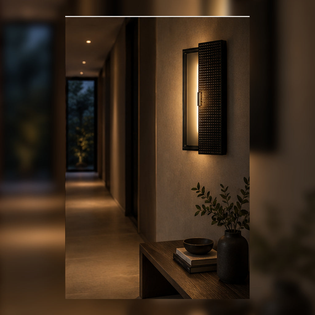 Applique Volet Coulissant – Lumière modulable en verre fumé