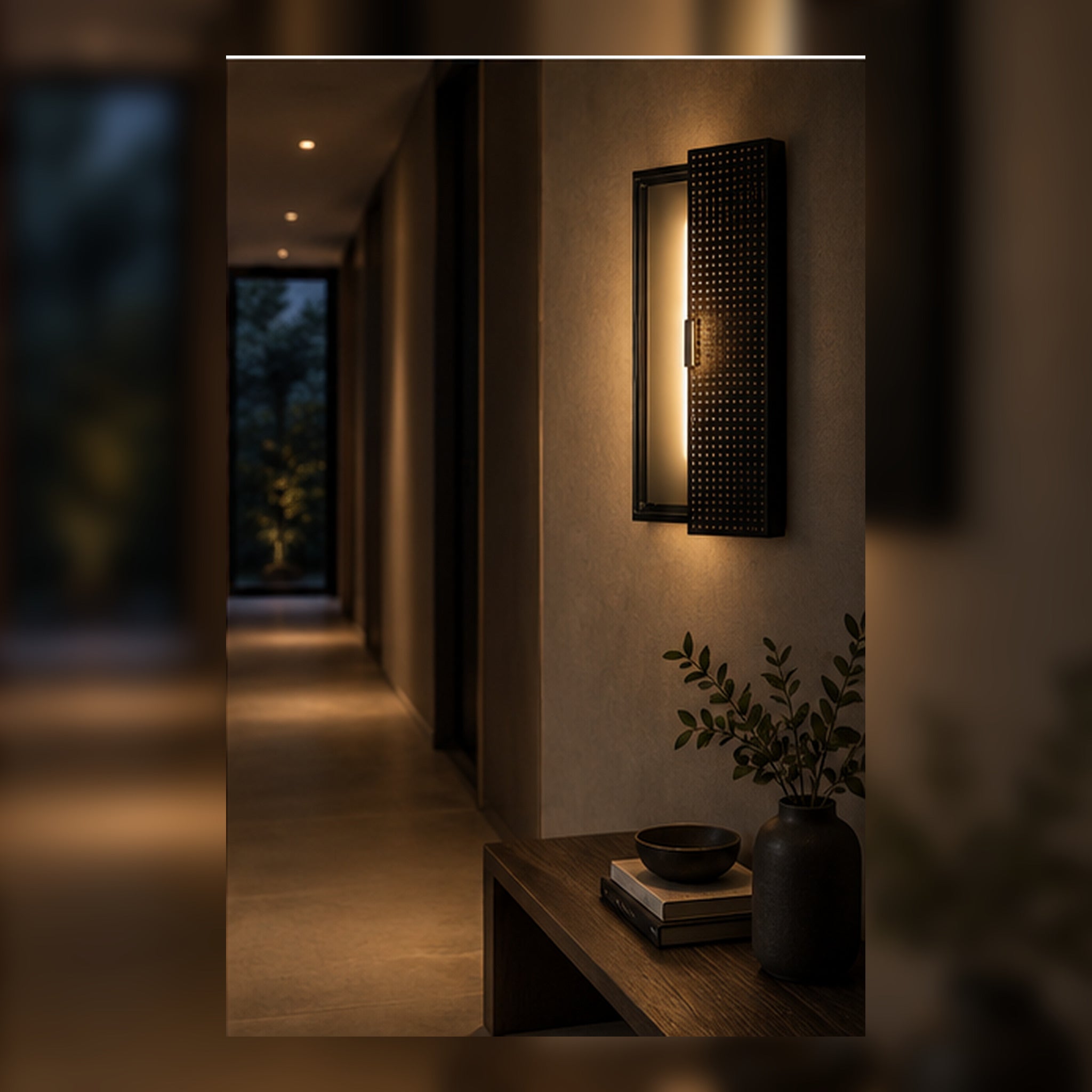 Applique Volet Coulissant – Lumière modulable en verre fumé
