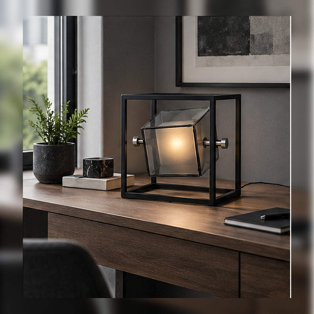 Lampe Cube Pivot – Luminaire orientable à double structure