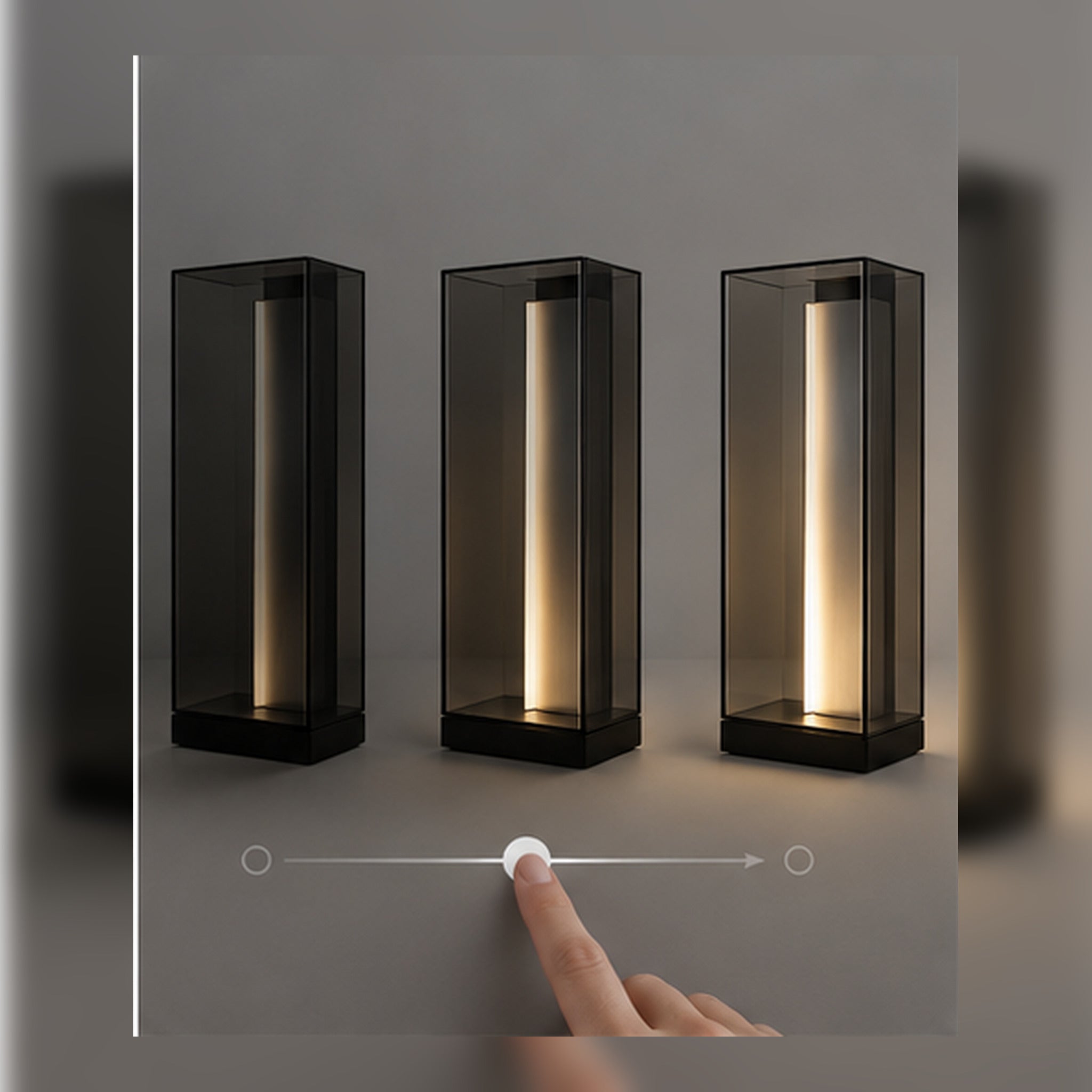 Lampe Monolithe Fumée – Éclairage d’appoint vertical et sculptural