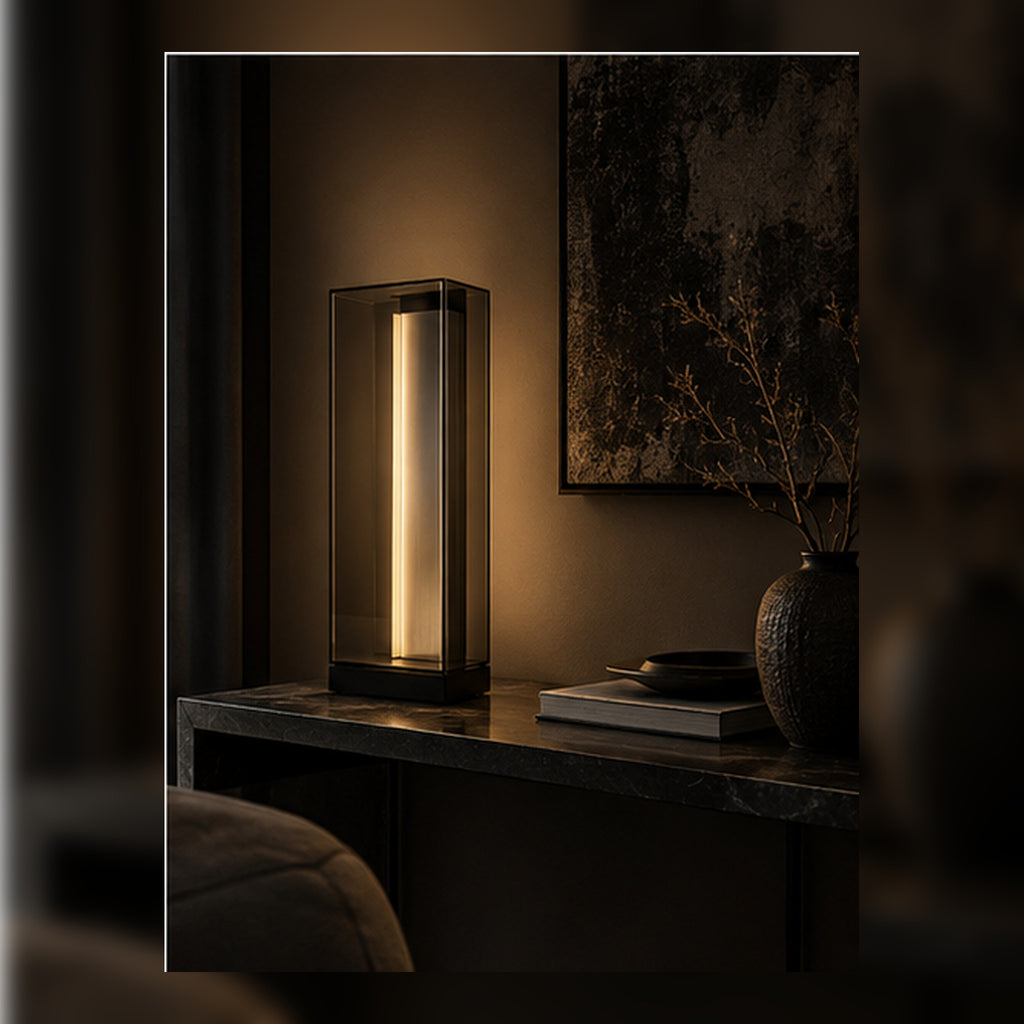 Lampe Monolithe Fumée – Éclairage d’appoint vertical et sculptural
