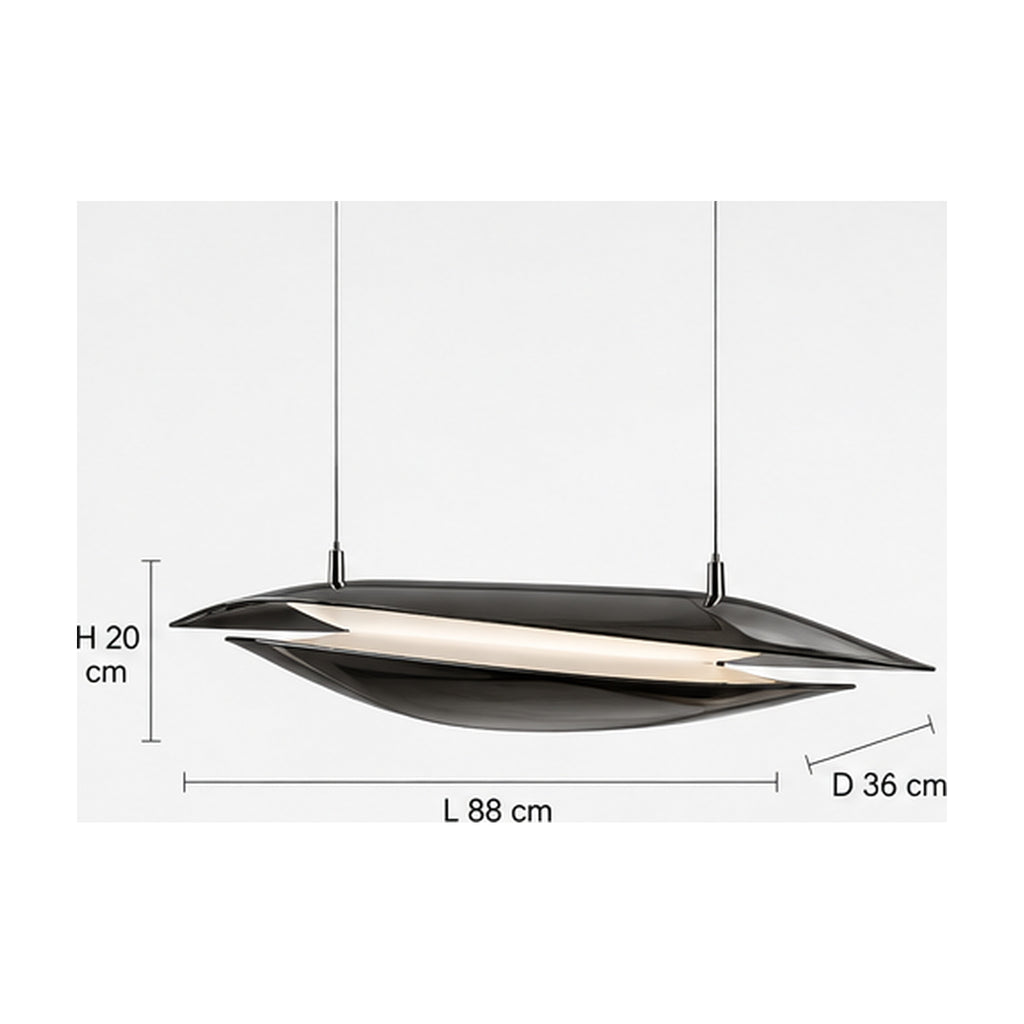 Suspension Ailes Chromées – Luminaire aérien à double coque