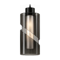 Suspension Cylindre Fendu – Éclairage architectural en verre fumé