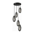 Suspension Prismes Descendants – Composition sculpturale à cinq lumières
